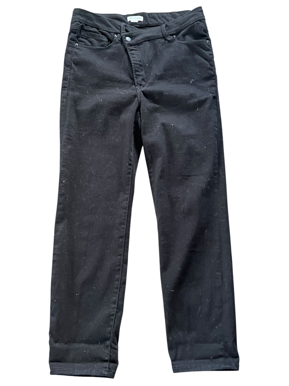 Good American Black High-Rise Skinny Jeans Crossover Waist line - Picture 2 of 6